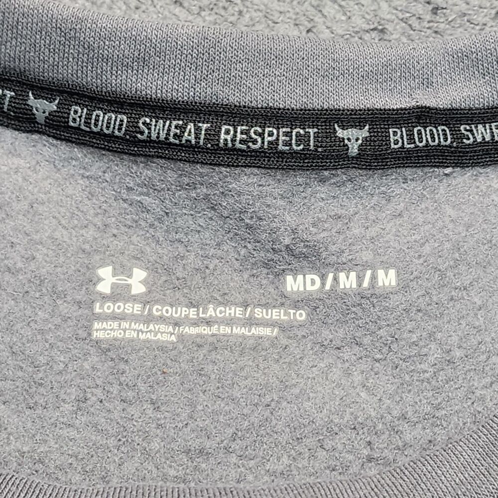 Under Armour Project Rock Women’s Grey Sweater Crew Neck Sweatshirt Size M - Picture 5 of 11